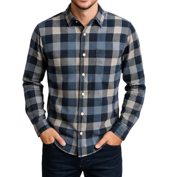 American Eagle Super Soft Men's Plaid Long Sleeve Button Down Shirt Size XS NWT - Picture 1 of 14
